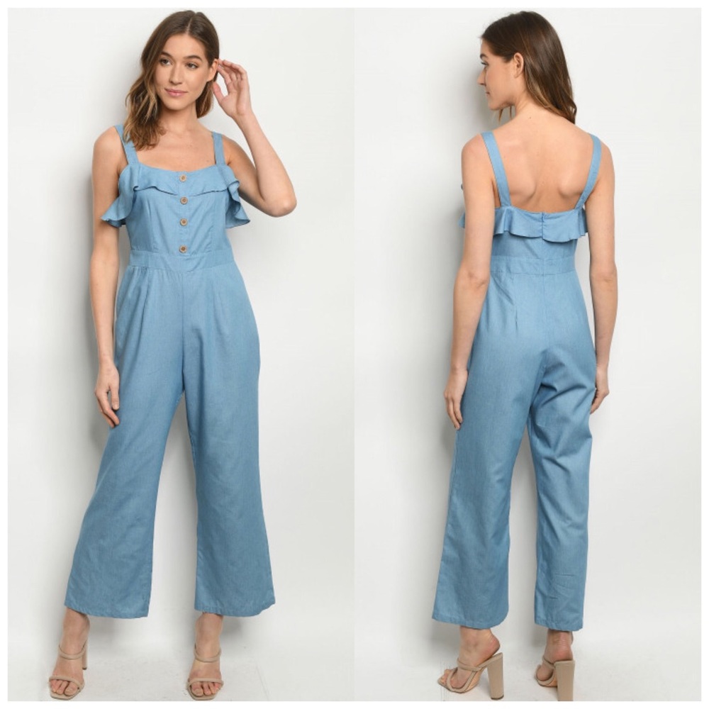 3-PACK Light Blue Sleeveless Jumpsuit